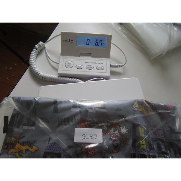 Disney Medical Scrub Top Medium Mickey & Friends Halloween Haunted House Print - Picture 7 of 7